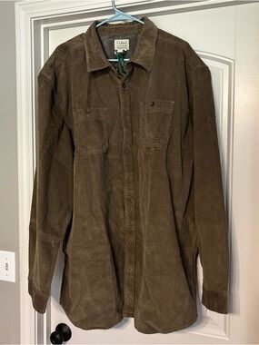 L.L. Bean NWT Brown Corduroy Button-Up Shirt Jacket - Men's 2XL TALL